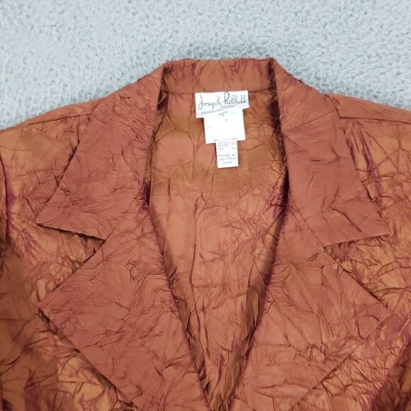 VINTAGE Joseph Ribkoff Jacket Womens 10 Orange Solid Casual Dress Suit‎ Coat New - Picture 3 of 11